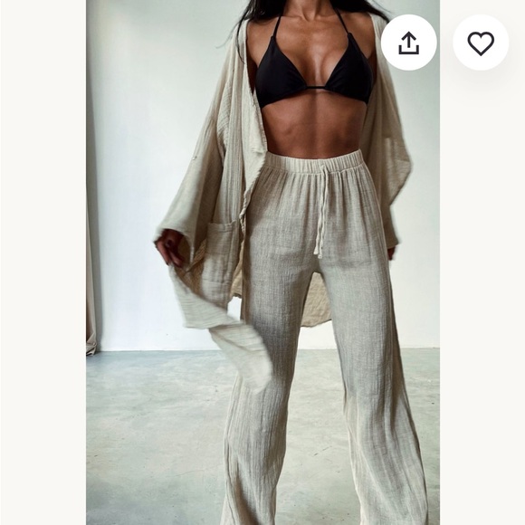 Lightweight Cream cotton  Pants - Picture 2 of 9